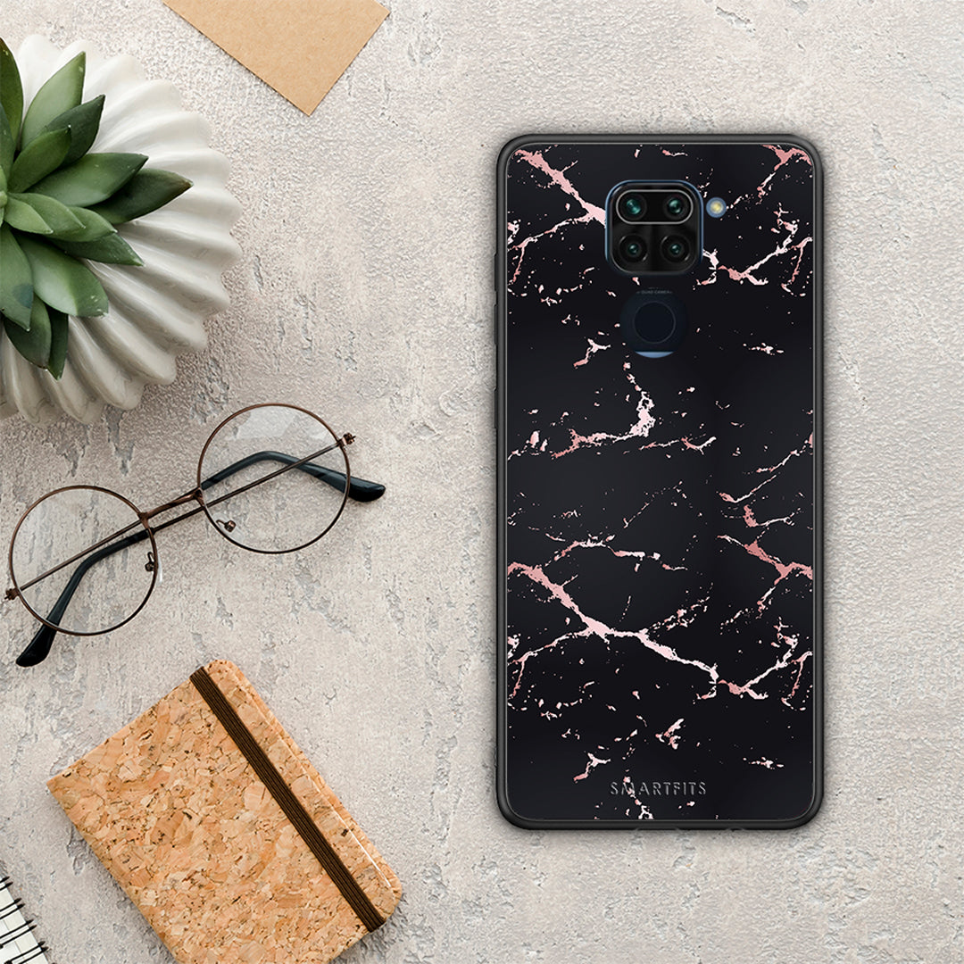 Marble Black Rosegold - Xiaomi Redmi Note 9 θήκη