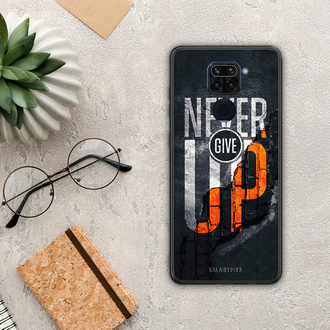 Never Give Up - Xiaomi Redmi Note 9 θήκη