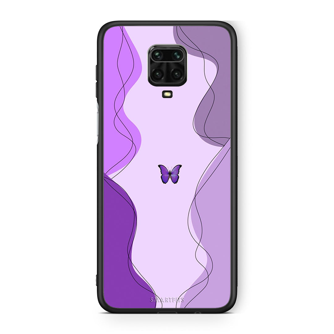 Xiaomi Redmi Note 9S / 9 Pro Purple Mariposa Θήκη Αγίου Βαλεντίνου από τη Smartfits με σχέδιο στο πίσω μέρος και μαύρο περίβλημα | Smartphone case with colorful back and black bezels by Smartfits