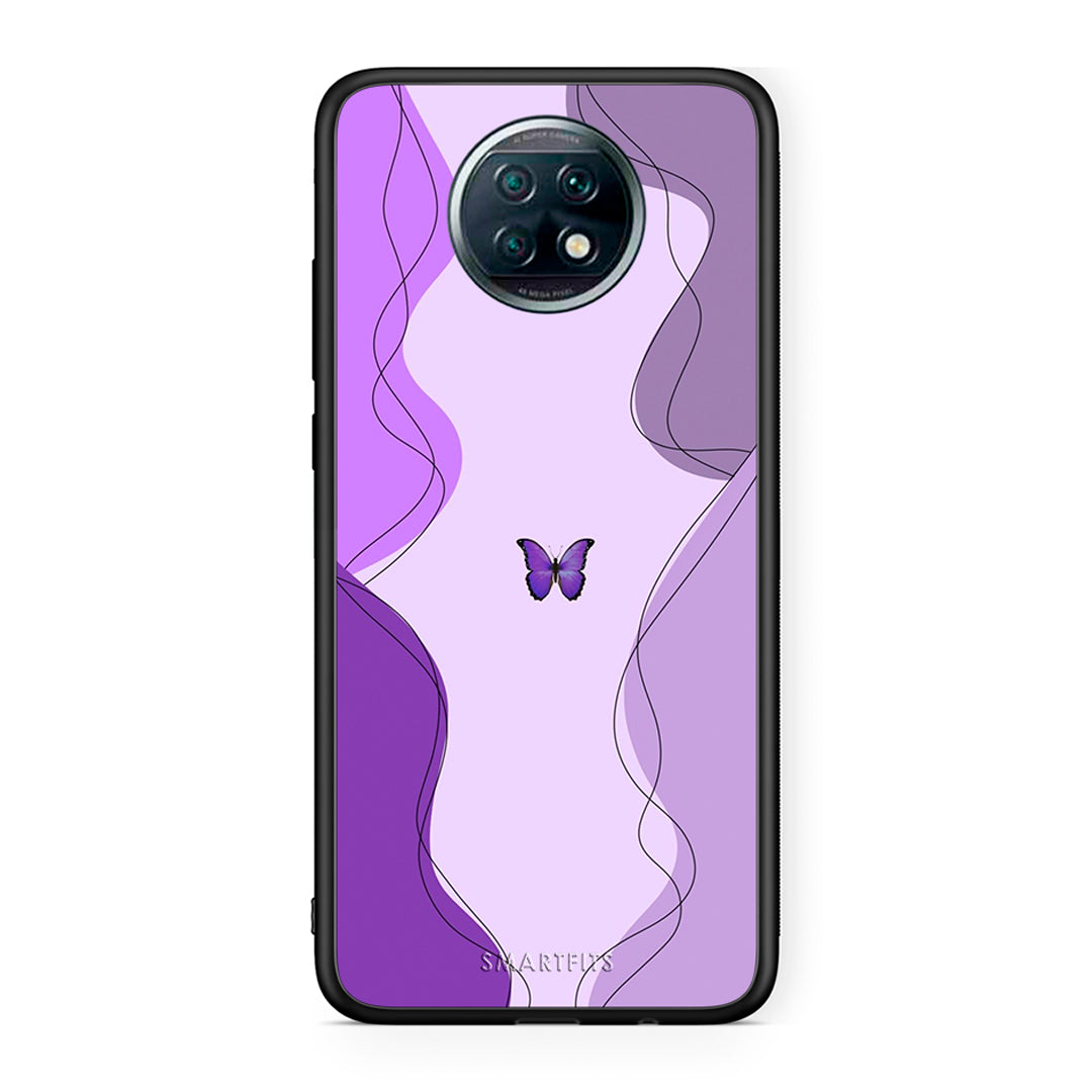 Xiaomi Redmi Note 9T Purple Mariposa Θήκη Αγίου Βαλεντίνου από τη Smartfits με σχέδιο στο πίσω μέρος και μαύρο περίβλημα | Smartphone case with colorful back and black bezels by Smartfits
