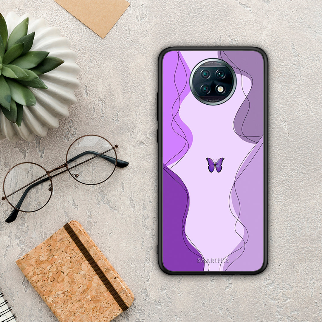 Purple Mariposa - Xiaomi Redmi Note 9T θήκη