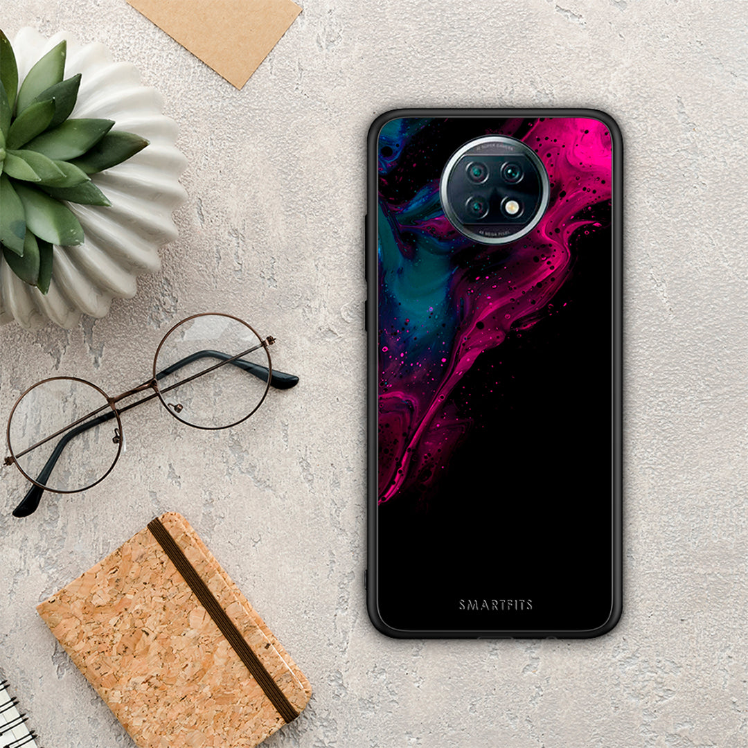 Watercolor Pink Black - Xiaomi Redmi Note 9T θήκη