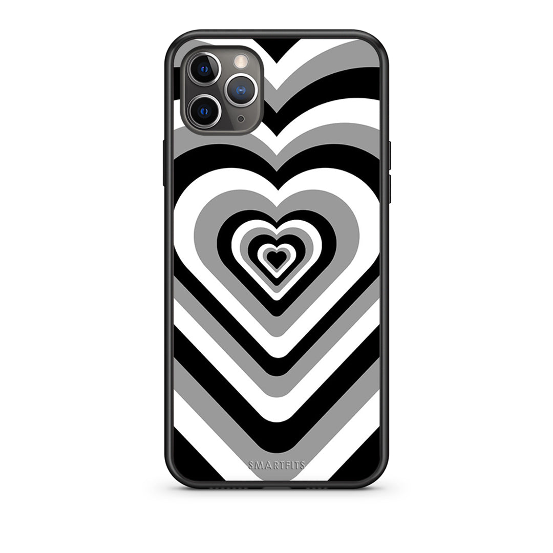 iPhone 11 Pro Black Hearts θήκη από τη Smartfits με σχέδιο στο πίσω μέρος και μαύρο περίβλημα | Smartphone case with colorful back and black bezels by Smartfits