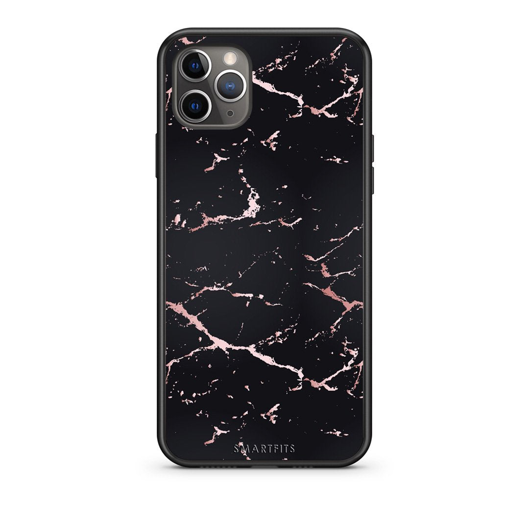 4 - iPhone 11 Pro  Black Rosegold Marble case, cover, bumper