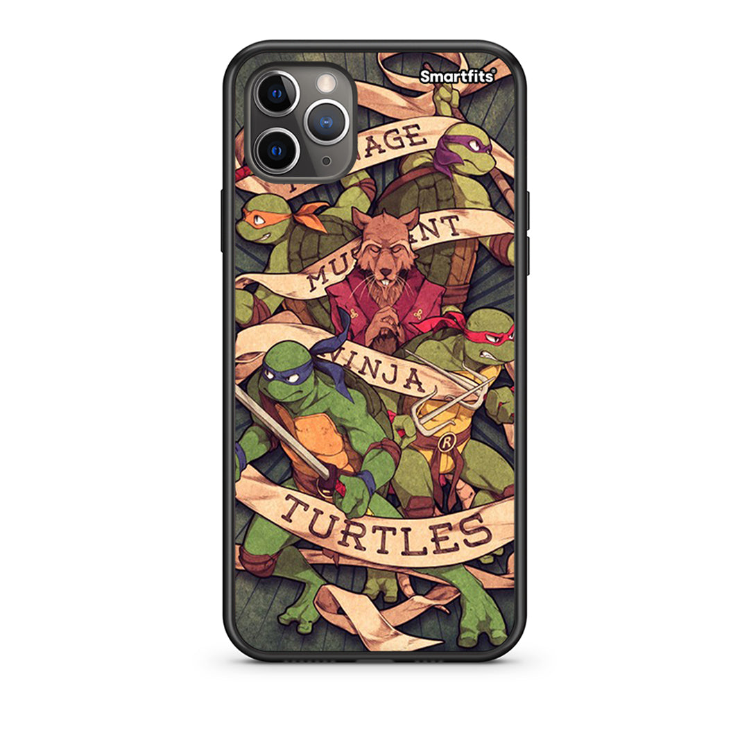 iPhone 11 Pro Ninja Turtles Θήκη από τη Smartfits με σχέδιο στο πίσω μέρος και μαύρο περίβλημα | Smartphone case with colorful back and black bezels by Smartfits