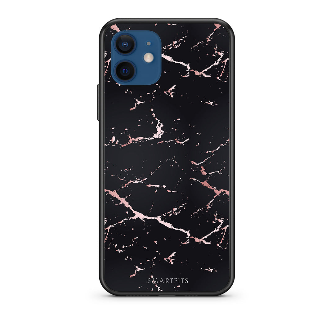 Marble Black Rosegold - iPhone 12 θήκη