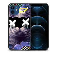 Thumbnail for Θήκη iPhone 12 Cat Collage από τη Smartfits με σχέδιο στο πίσω μέρος και μαύρο περίβλημα | iPhone 12 Cat Collage case with colorful back and black bezels