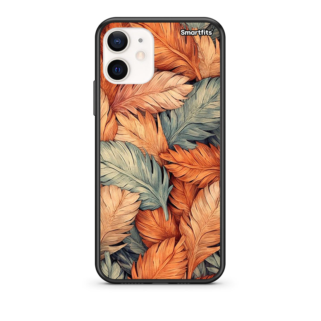 Θήκη iPhone 12 Mini Autumn Leaves από τη Smartfits με σχέδιο στο πίσω μέρος και μαύρο περίβλημα | iPhone 12 Mini Autumn Leaves case with colorful back and black bezels