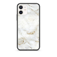 Thumbnail for Θήκη iPhone 12 Mini White Gold Marble από τη Smartfits με σχέδιο στο πίσω μέρος και μαύρο περίβλημα | iPhone 12 Mini White Gold Marble case with colorful back and black bezels
