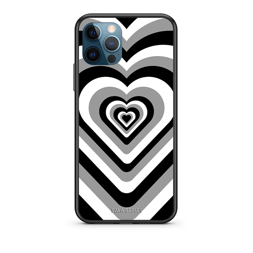 iPhone 12 Pro Max Black Hearts θήκη από τη Smartfits με σχέδιο στο πίσω μέρος και μαύρο περίβλημα | Smartphone case with colorful back and black bezels by Smartfits