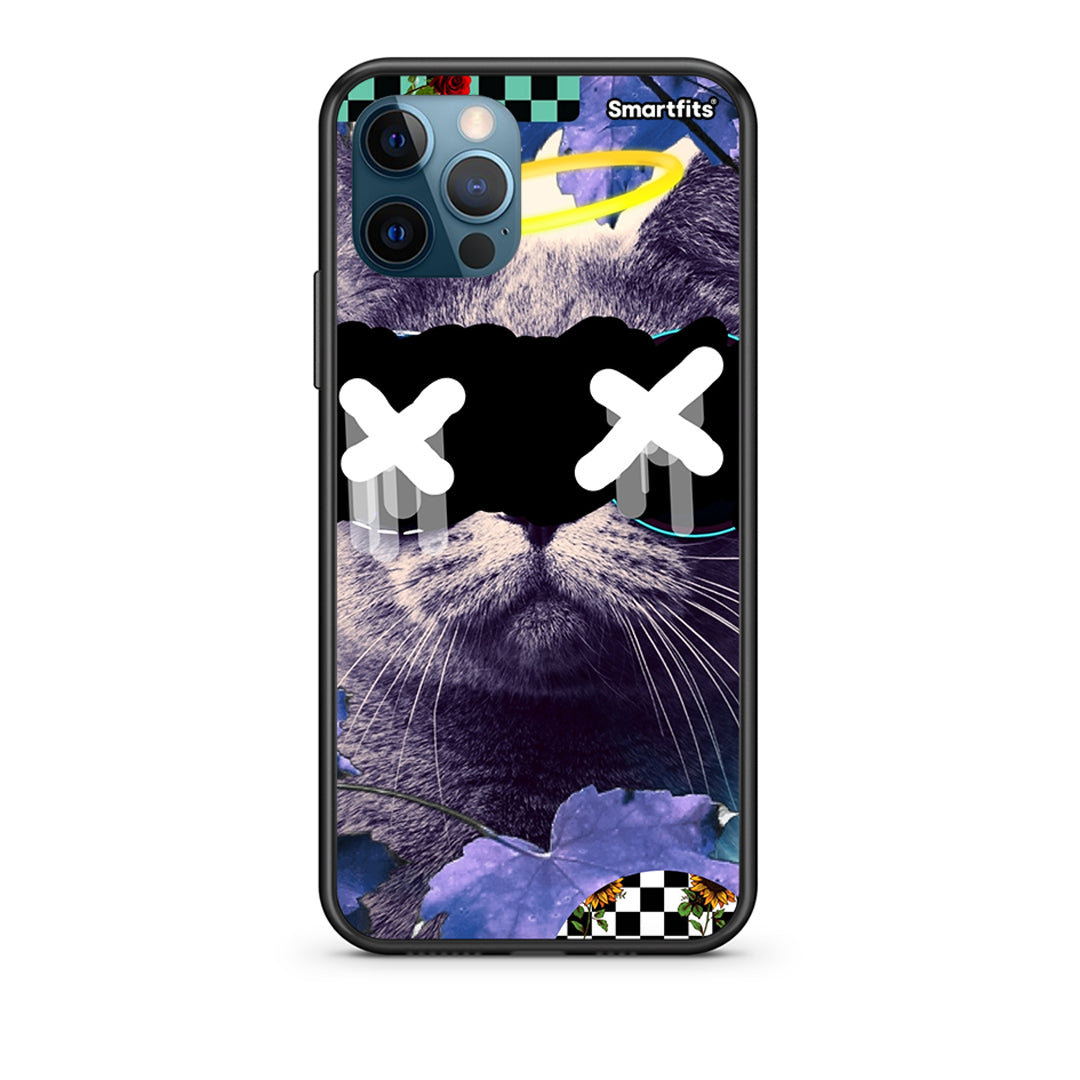 iPhone 12 Pro Max Cat Collage Θήκη από τη Smartfits με σχέδιο στο πίσω μέρος και μαύρο περίβλημα | Smartphone case with colorful back and black bezels by Smartfits