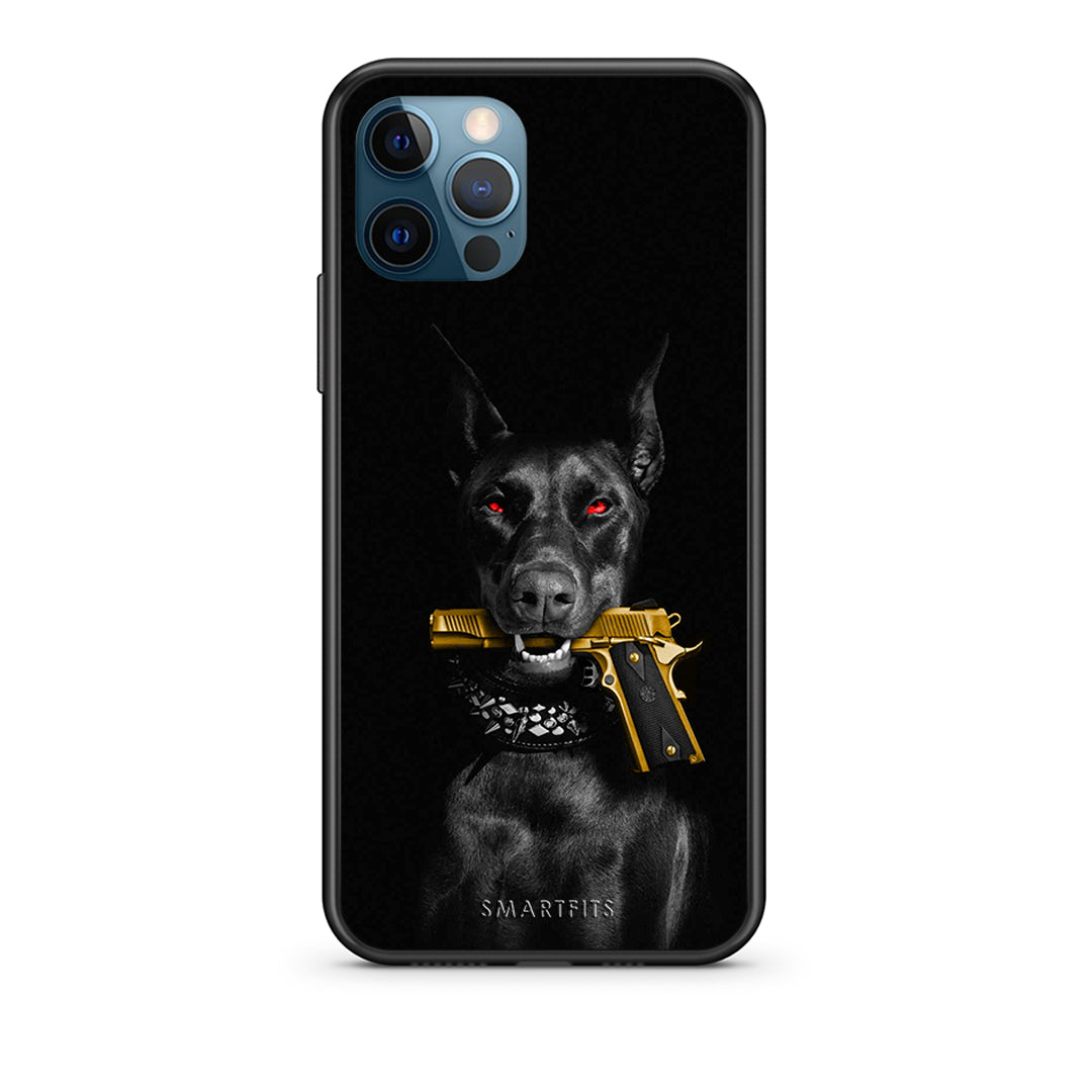 iPhone 12 Pro Max Golden Gun Θήκη Αγίου Βαλεντίνου από τη Smartfits με σχέδιο στο πίσω μέρος και μαύρο περίβλημα | Smartphone case with colorful back and black bezels by Smartfits