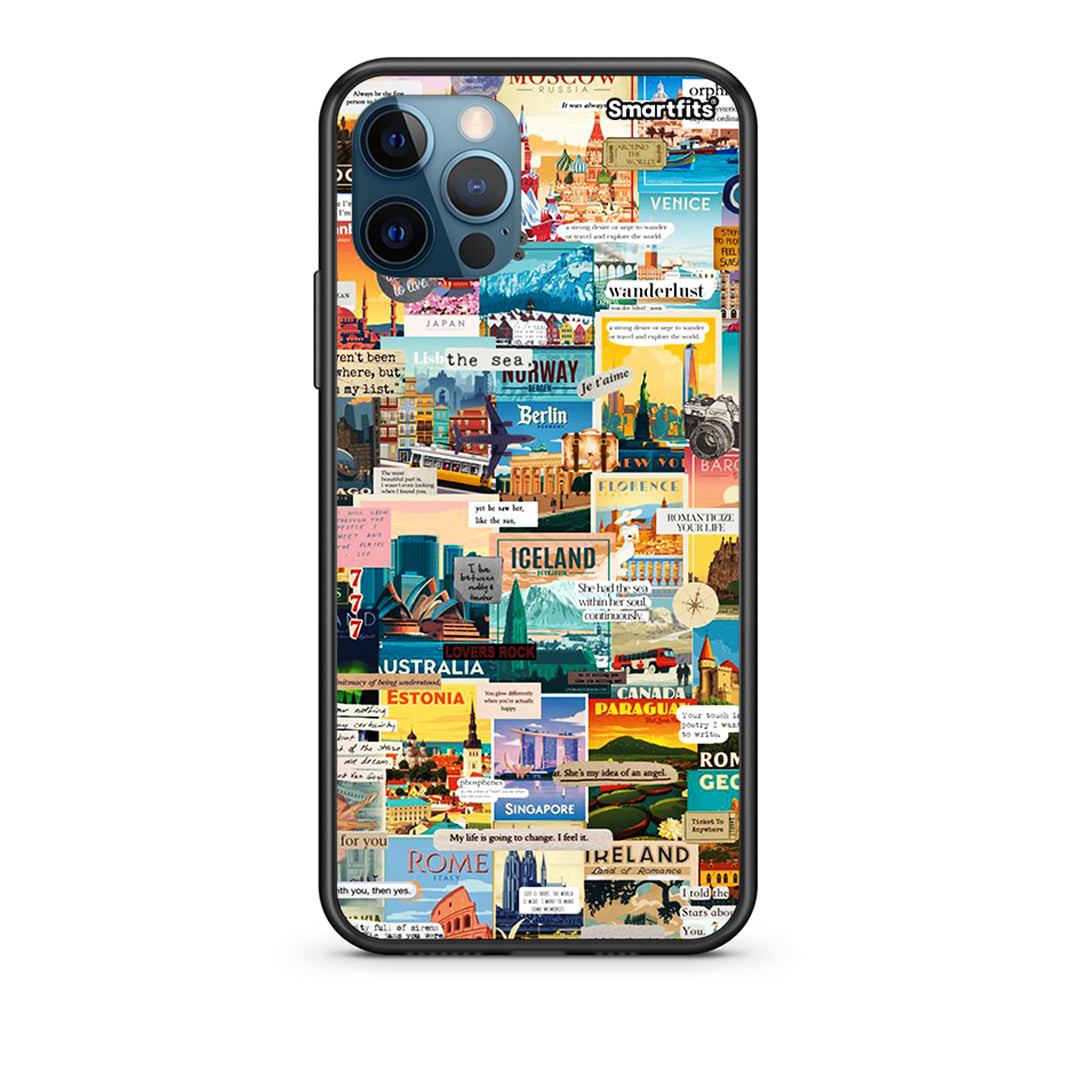 iPhone 12 Pro Max Live To Travel Θήκη από τη Smartfits με σχέδιο στο πίσω μέρος και μαύρο περίβλημα | Smartphone case with colorful back and black bezels by Smartfits