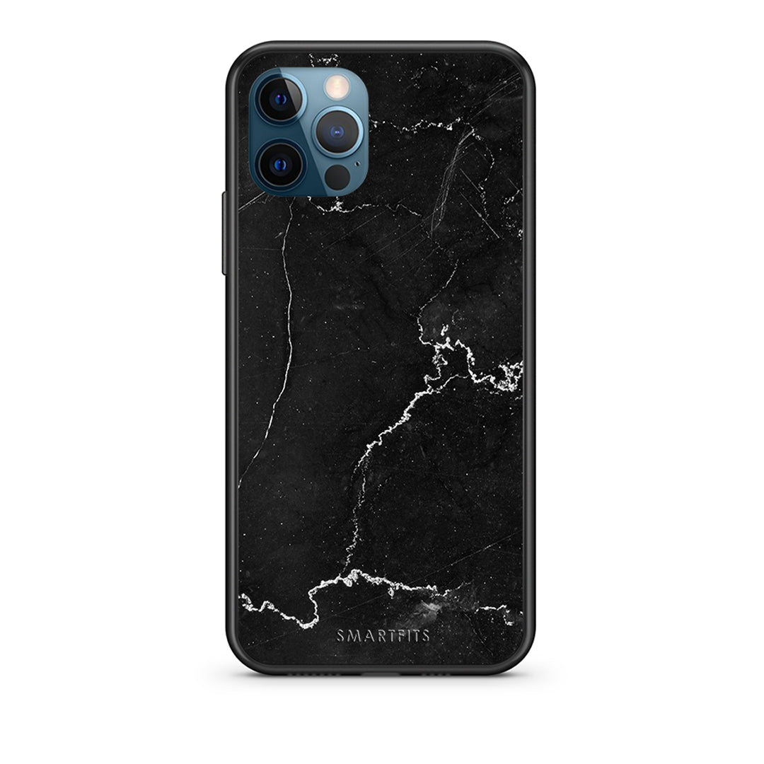 iPhone 12 Pro Max Marble Black θήκη από τη Smartfits με σχέδιο στο πίσω μέρος και μαύρο περίβλημα | Smartphone case with colorful back and black bezels by Smartfits