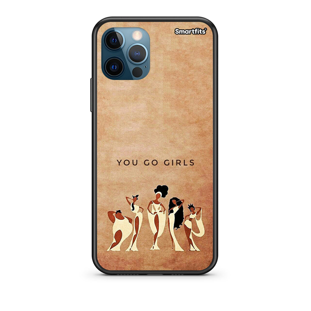 iPhone 12 Pro Max You Go Girl Θήκη από τη Smartfits με σχέδιο στο πίσω μέρος και μαύρο περίβλημα | Smartphone case with colorful back and black bezels by Smartfits