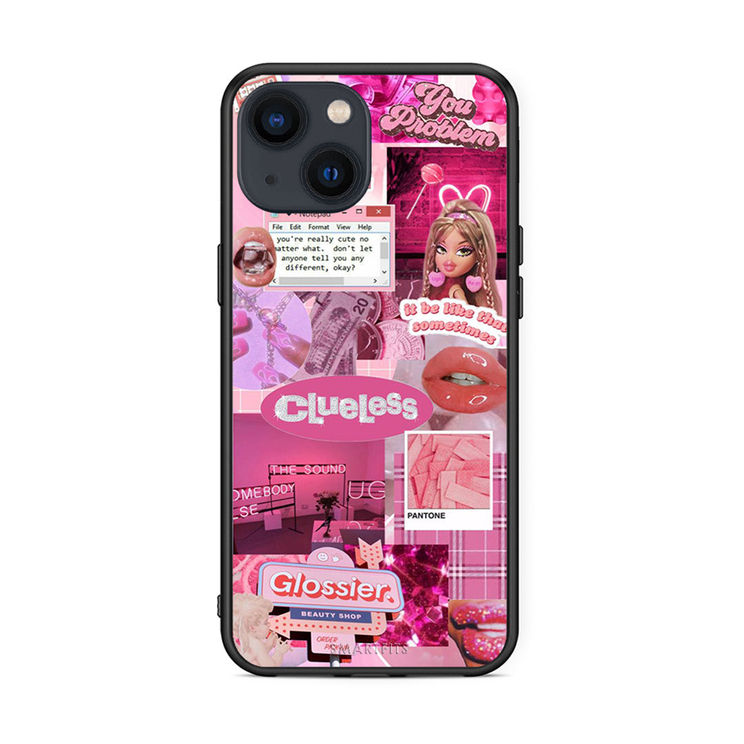iPhone 13 Pink Love Θήκη Αγίου Βαλεντίνου από τη Smartfits με σχέδιο στο πίσω μέρος και μαύρο περίβλημα | Smartphone case with colorful back and black bezels by Smartfits