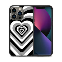 Thumbnail for Θήκη iPhone 13 Pro Black Hearts από τη Smartfits με σχέδιο στο πίσω μέρος και μαύρο περίβλημα | iPhone 13 Pro Black Hearts case with colorful back and black bezels