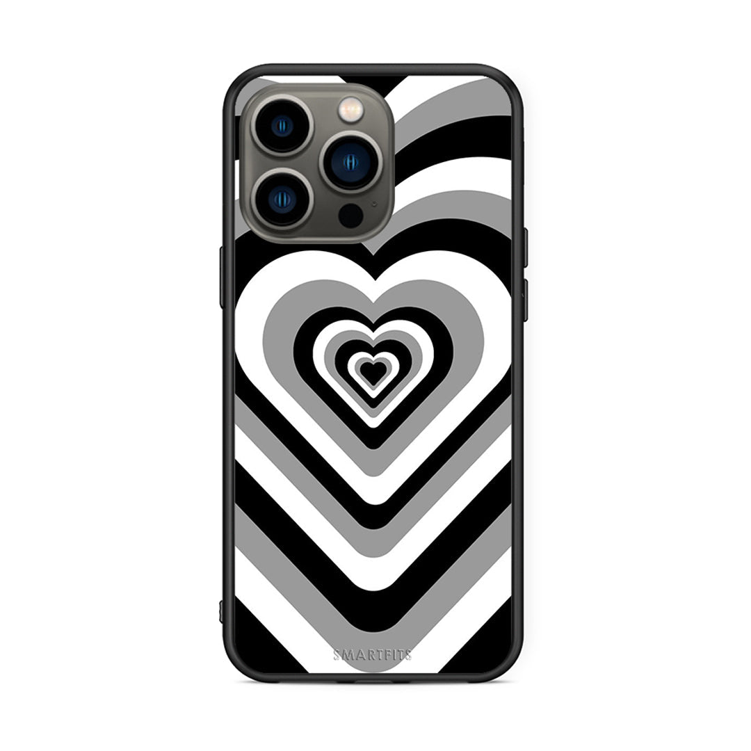 iPhone 13 Pro Black Hearts θήκη από τη Smartfits με σχέδιο στο πίσω μέρος και μαύρο περίβλημα | Smartphone case with colorful back and black bezels by Smartfits