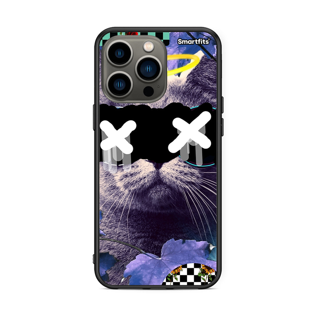iPhone 13 Pro Cat Collage θήκη από τη Smartfits με σχέδιο στο πίσω μέρος και μαύρο περίβλημα | Smartphone case with colorful back and black bezels by Smartfits