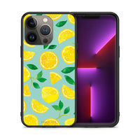 Thumbnail for Θήκη iPhone 13 Pro Max Lemons από τη Smartfits με σχέδιο στο πίσω μέρος και μαύρο περίβλημα | iPhone 13 Pro Max Lemons case with colorful back and black bezels