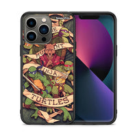 Thumbnail for Θήκη iPhone 13 Pro Ninja Turtles από τη Smartfits με σχέδιο στο πίσω μέρος και μαύρο περίβλημα | iPhone 13 Pro Ninja Turtles case with colorful back and black bezels