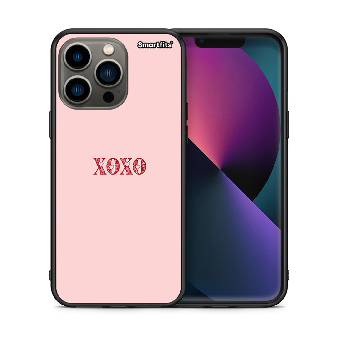 Θήκη iPhone 13 Pro XOXO Love από τη Smartfits με σχέδιο στο πίσω μέρος και μαύρο περίβλημα | iPhone 13 Pro XOXO Love case with colorful back and black bezels