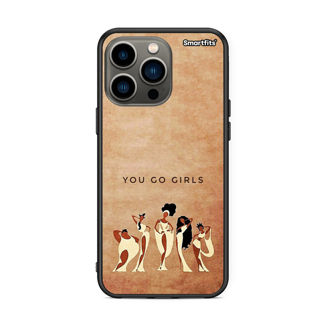 iPhone 13 Pro You Go Girl θήκη από τη Smartfits με σχέδιο στο πίσω μέρος και μαύρο περίβλημα | Smartphone case with colorful back and black bezels by Smartfits