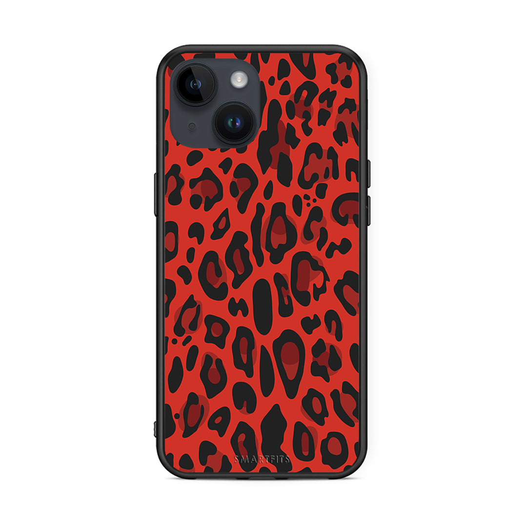 4 - iPhone 15 Red Leopard Animal case, cover, bumper