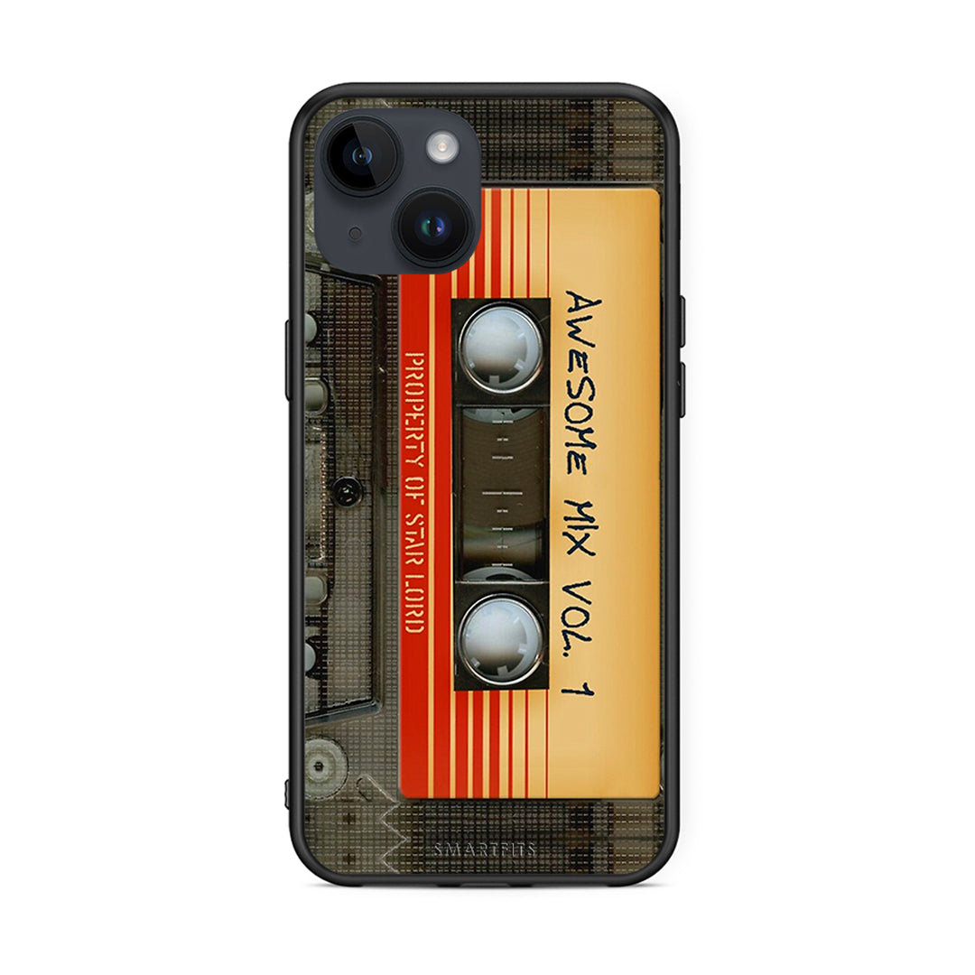 iPhone 15 Awesome Mix θήκη από τη Smartfits με σχέδιο στο πίσω μέρος και μαύρο περίβλημα | Smartphone case with colorful back and black bezels by Smartfits