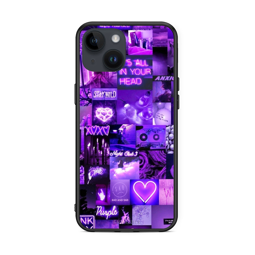 iPhone 15 Collage Stay Wild Θήκη Αγίου Βαλεντίνου από τη Smartfits με σχέδιο στο πίσω μέρος και μαύρο περίβλημα | Smartphone case with colorful back and black bezels by Smartfits