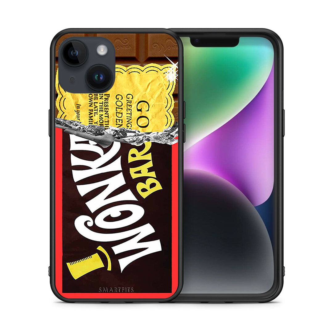 Θήκη iPhone 15 Golden Ticket από τη Smartfits με σχέδιο στο πίσω μέρος και μαύρο περίβλημα | iPhone 15 Golden Ticket case with colorful back and black bezels