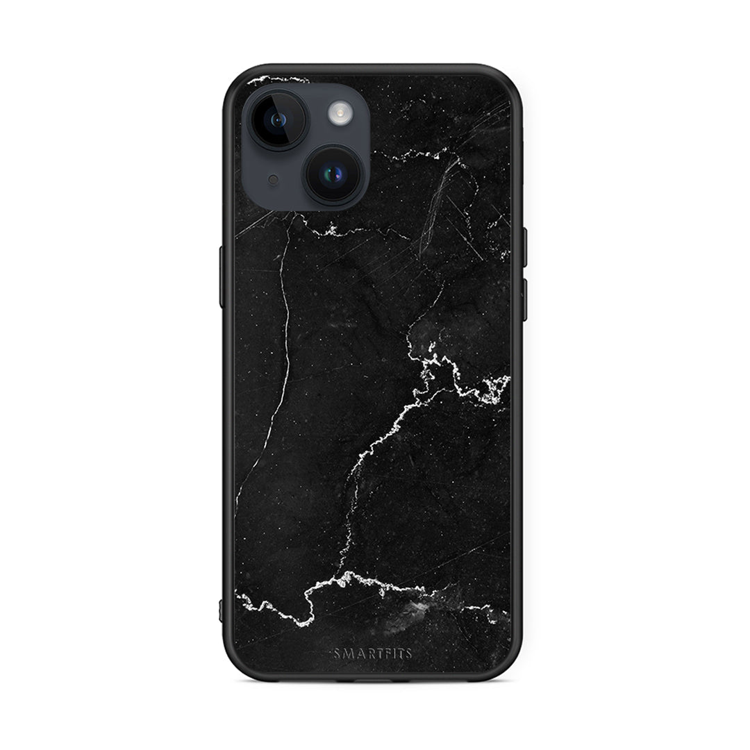 iPhone 15 Marble Black θήκη από τη Smartfits με σχέδιο στο πίσω μέρος και μαύρο περίβλημα | Smartphone case with colorful back and black bezels by Smartfits