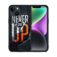 Thumbnail for Θήκη Αγίου Βαλεντίνου iPhone 15 Never Give Up από τη Smartfits με σχέδιο στο πίσω μέρος και μαύρο περίβλημα | iPhone 15 Never Give Up case with colorful back and black bezels