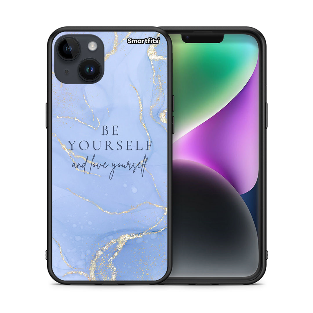 Θήκη iPhone 14 Plus Be Yourself από τη Smartfits με σχέδιο στο πίσω μέρος και μαύρο περίβλημα | iPhone 14 Plus Be Yourself case with colorful back and black bezels
