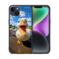 Thumbnail for Θήκη iPhone 14 Plus Duck Face από τη Smartfits με σχέδιο στο πίσω μέρος και μαύρο περίβλημα | iPhone 14 Plus Duck Face case with colorful back and black bezels