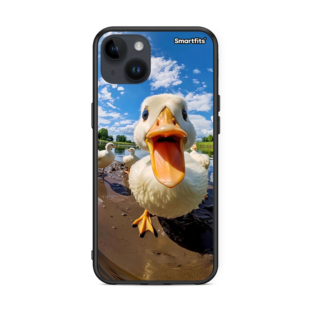 iPhone 14 Plus Duck Face θήκη από τη Smartfits με σχέδιο στο πίσω μέρος και μαύρο περίβλημα | Smartphone case with colorful back and black bezels by Smartfits
