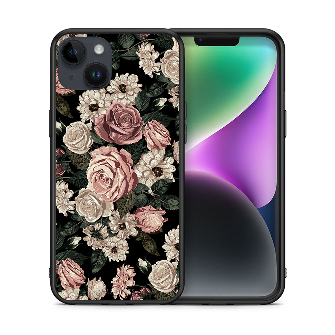 Θήκη iPhone 14 Plus Wild Roses Flower από τη Smartfits με σχέδιο στο πίσω μέρος και μαύρο περίβλημα | iPhone 14 Plus Wild Roses Flower case with colorful back and black bezels
