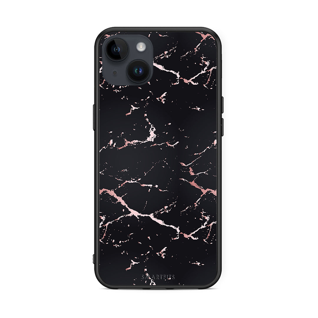 4 - iPhone 14 Plus Black Rosegold Marble case, cover, bumper