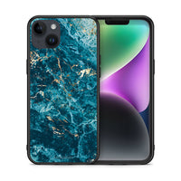 Thumbnail for Θήκη iPhone 14 Plus Marble Blue από τη Smartfits με σχέδιο στο πίσω μέρος και μαύρο περίβλημα | iPhone 14 Plus Marble Blue case with colorful back and black bezels