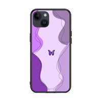 Thumbnail for iPhone 14 Plus Purple Mariposa Θήκη Αγίου Βαλεντίνου από τη Smartfits με σχέδιο στο πίσω μέρος και μαύρο περίβλημα | Smartphone case with colorful back and black bezels by Smartfits