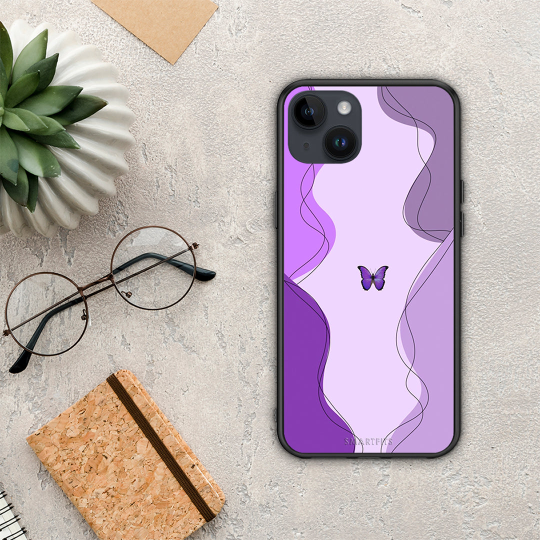 Purple Mariposa - iPhone 14 Plus θήκη