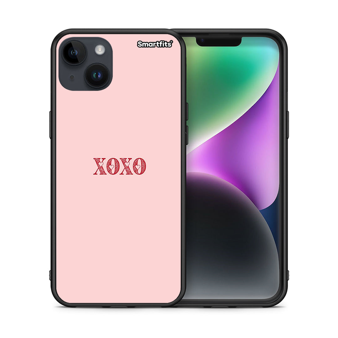 Θήκη iPhone 15 Plus XOXO Love από τη Smartfits με σχέδιο στο πίσω μέρος και μαύρο περίβλημα | iPhone 15 Plus XOXO Love case with colorful back and black bezels