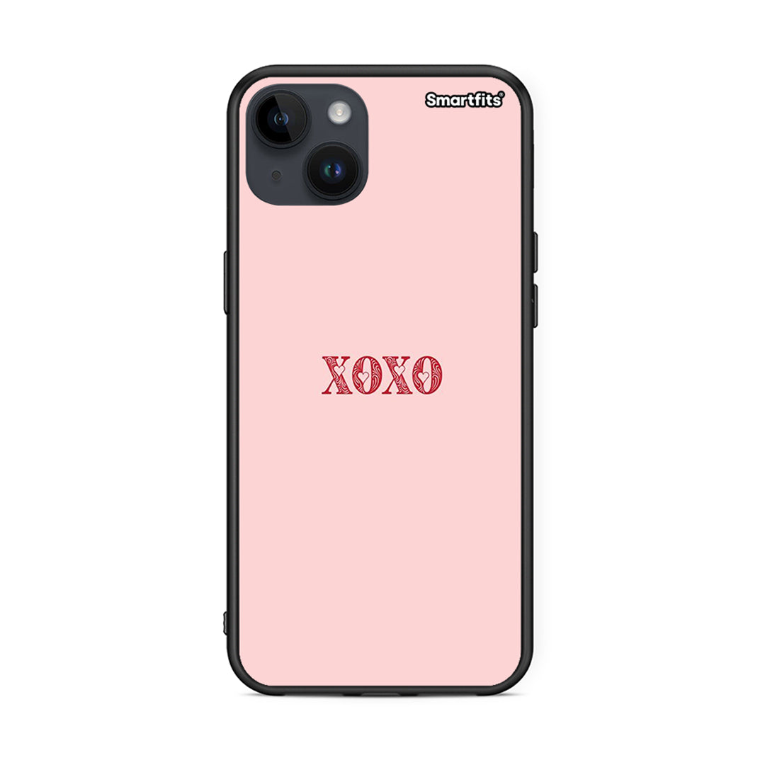 iPhone 15 Plus XOXO Love θήκη από τη Smartfits με σχέδιο στο πίσω μέρος και μαύρο περίβλημα | Smartphone case with colorful back and black bezels by Smartfits