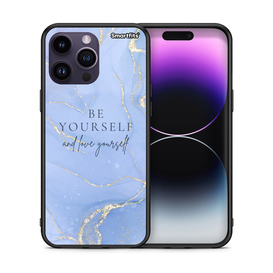 Θήκη iPhone 15 Pro Be Yourself από τη Smartfits με σχέδιο στο πίσω μέρος και μαύρο περίβλημα | iPhone 15 Pro Be Yourself case with colorful back and black bezels