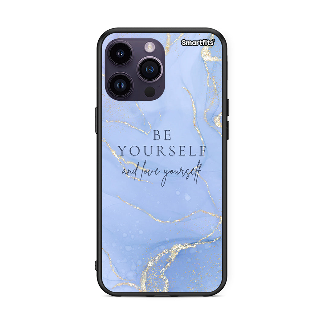 iPhone 15 Pro Be Yourself θήκη από τη Smartfits με σχέδιο στο πίσω μέρος και μαύρο περίβλημα | Smartphone case with colorful back and black bezels by Smartfits