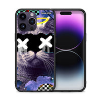 Thumbnail for Θήκη iPhone 15 Pro Cat Collage από τη Smartfits με σχέδιο στο πίσω μέρος και μαύρο περίβλημα | iPhone 15 Pro Cat Collage case with colorful back and black bezels