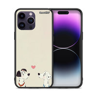 Thumbnail for Θήκη iPhone 15 Pro Dalmatians Love από τη Smartfits με σχέδιο στο πίσω μέρος και μαύρο περίβλημα | iPhone 15 Pro Dalmatians Love case with colorful back and black bezels