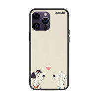 Thumbnail for iPhone 15 Pro Dalmatians Love θήκη από τη Smartfits με σχέδιο στο πίσω μέρος και μαύρο περίβλημα | Smartphone case with colorful back and black bezels by Smartfits