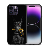 Thumbnail for Θήκη Αγίου Βαλεντίνου iPhone 15 Pro Golden Gun από τη Smartfits με σχέδιο στο πίσω μέρος και μαύρο περίβλημα | iPhone 15 Pro Golden Gun case with colorful back and black bezels