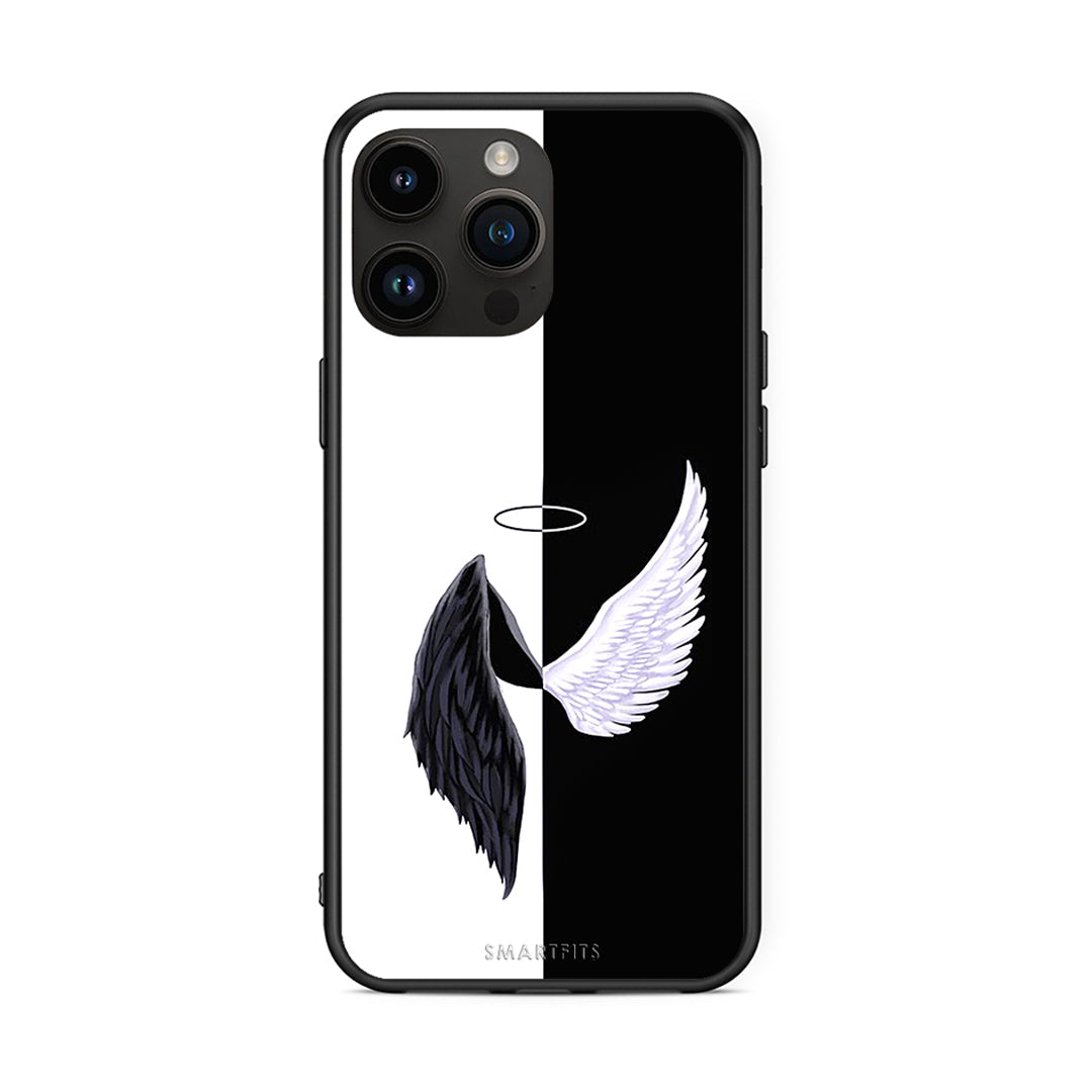 iPhone 15 Pro Max Angels Demons θήκη από τη Smartfits με σχέδιο στο πίσω μέρος και μαύρο περίβλημα | Smartphone case with colorful back and black bezels by Smartfits